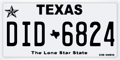 TX license plate DID6824
