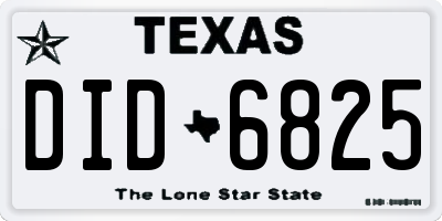 TX license plate DID6825