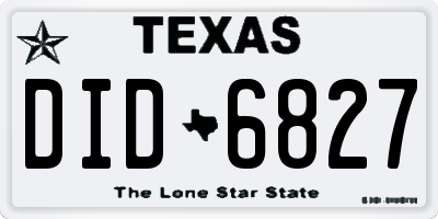 TX license plate DID6827