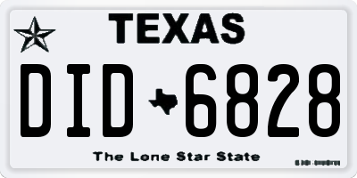TX license plate DID6828