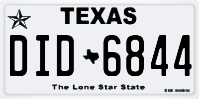 TX license plate DID6844
