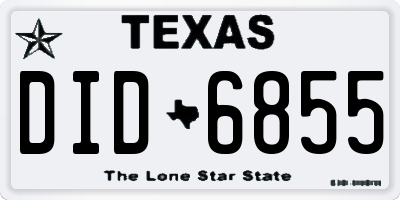 TX license plate DID6855