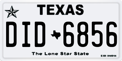 TX license plate DID6856