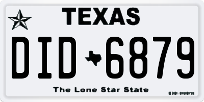 TX license plate DID6879
