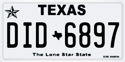 TX license plate DID6897