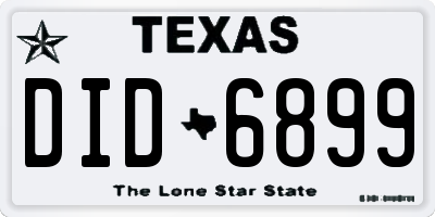 TX license plate DID6899