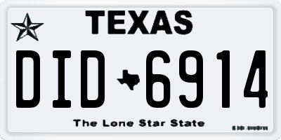 TX license plate DID6914