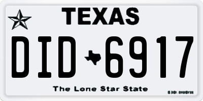 TX license plate DID6917