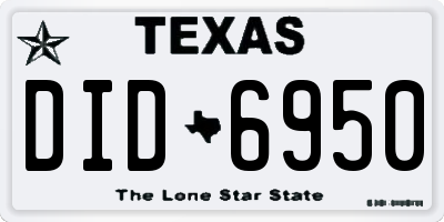 TX license plate DID6950