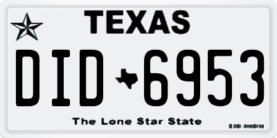 TX license plate DID6953