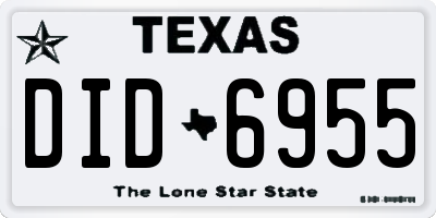 TX license plate DID6955