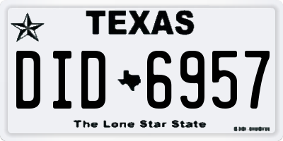 TX license plate DID6957