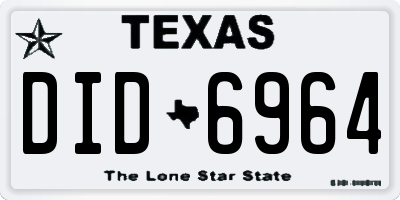 TX license plate DID6964