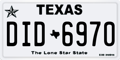 TX license plate DID6970