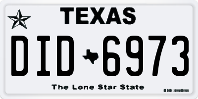 TX license plate DID6973