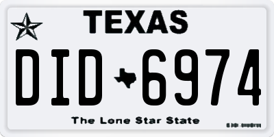 TX license plate DID6974