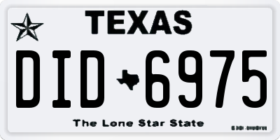 TX license plate DID6975