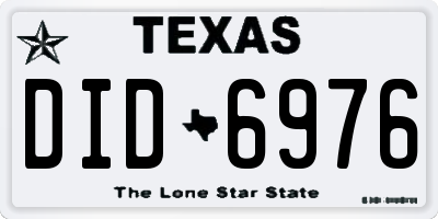 TX license plate DID6976