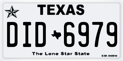 TX license plate DID6979