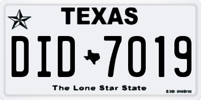 TX license plate DID7019
