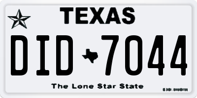 TX license plate DID7044