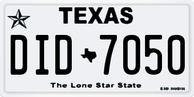 TX license plate DID7050
