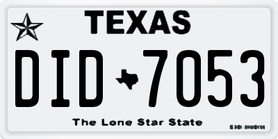 TX license plate DID7053