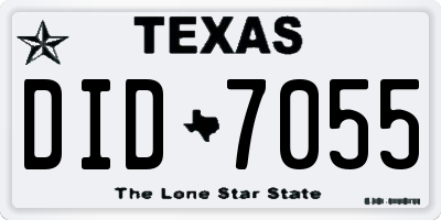 TX license plate DID7055