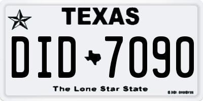 TX license plate DID7090