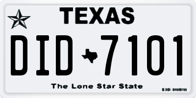 TX license plate DID7101