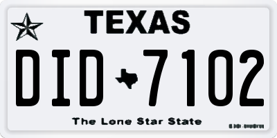 TX license plate DID7102