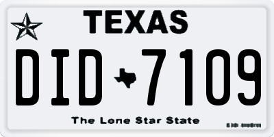 TX license plate DID7109