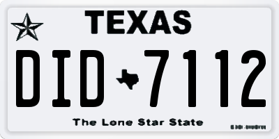 TX license plate DID7112
