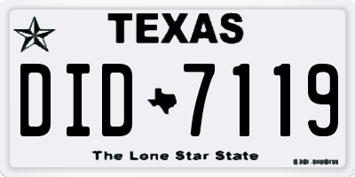TX license plate DID7119