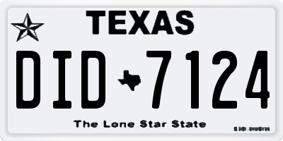 TX license plate DID7124