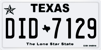 TX license plate DID7129