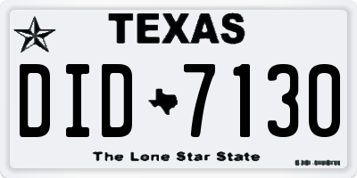 TX license plate DID7130