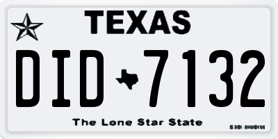 TX license plate DID7132