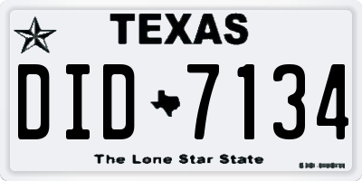 TX license plate DID7134