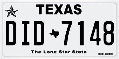 TX license plate DID7148