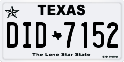 TX license plate DID7152