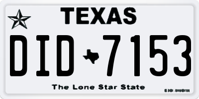TX license plate DID7153