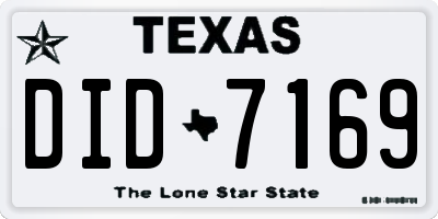 TX license plate DID7169