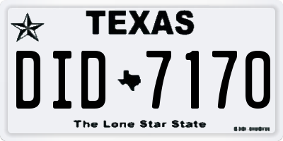 TX license plate DID7170