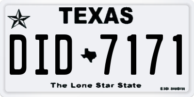 TX license plate DID7171