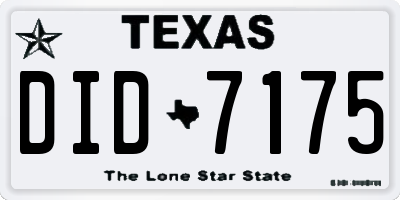 TX license plate DID7175