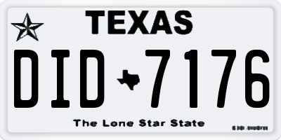 TX license plate DID7176