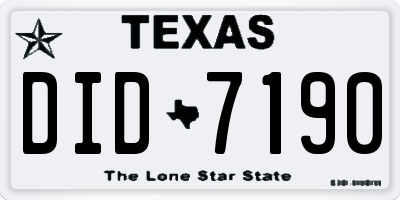 TX license plate DID7190