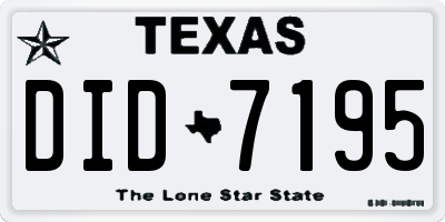 TX license plate DID7195
