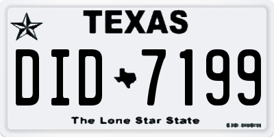 TX license plate DID7199